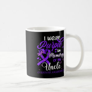 I Wear Purple In Memory For My Uncle Overdose Awar Coffee Mug