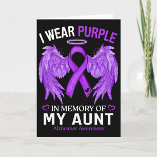 I Wear Purple In Memory Of Aunt Heimerheimer Aware Card