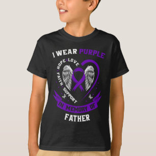 I Wear Purple In Memory Of Father Dad Pancreatic C T-Shirt