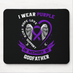 I Wear Purple In Memory Of Godfather Pancreatic Ca Mouse Pad