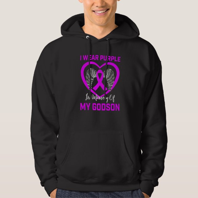 I Wear Purple In Memory Of Godson Epilepsy Awarene Hoodie (Front)