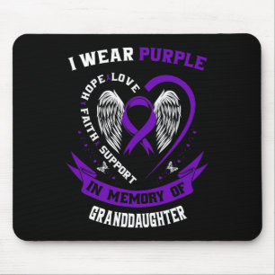 I Wear Purple In Memory Of Granddaughter Pancreati Mouse Pad
