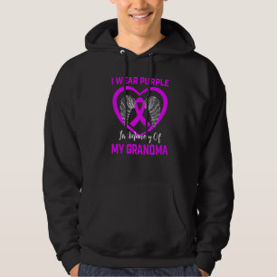 I Wear Purple In Memory Of Grandma Alzheimers Hear Hoodie