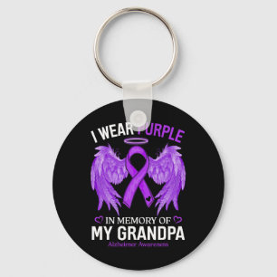I Wear Purple In Memory Of Grandpa Heimerheimer Aw Key Ring