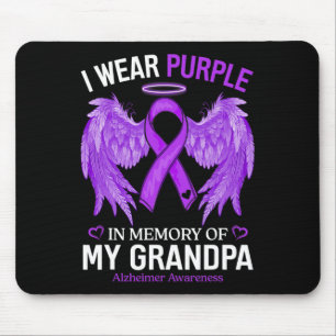 I Wear Purple In Memory Of Grandpa Heimerheimer Aw Mouse Pad