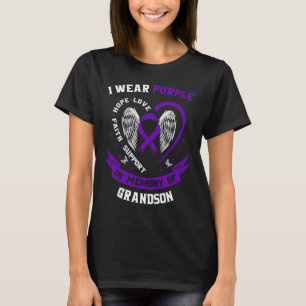 I Wear Purple In Memory of Grandson Epilepsy Aware T-Shirt