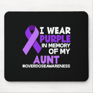 I Wear Purple In Memory Of My Aunt Overdose Awaren Mouse Pad