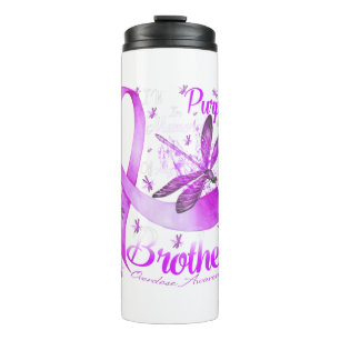 I Wear Purple In Memory Of My Brother Dragonfly Thermal Tumbler