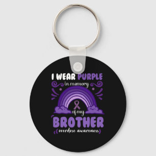 I Wear Purple In Memory Of My Brother Key Ring