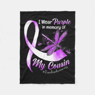 I Wear Purple In Memory Of My Cousin Overdose Awar Fleece Blanket