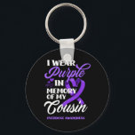 I Wear Purple In Memory Of My Cousin Overdose Awar Key Ring<br><div class="desc">I Wear Purple In Memory Of My Cousin Overdose Awareness 1</div>