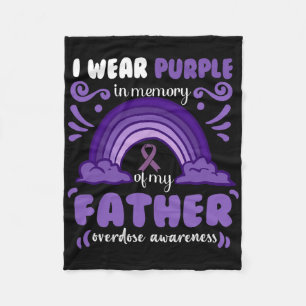 I Wear Purple In Memory Of My Father Fleece Blanket
