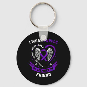 I Wear Purple In Memory of my Friend Pancreatic Ca Key Ring