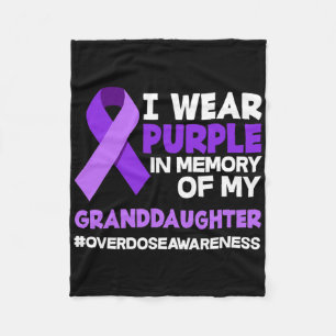 I Wear Purple In Memory Of My Granddaughter Overdo Fleece Blanket