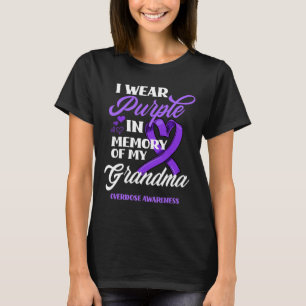 I Wear Purple In Memory Of My Grandma Overdose Awa T-Shirt