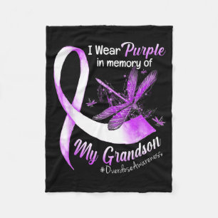 I Wear Purple In Memory Of My Grandson Overdose Aw Fleece Blanket