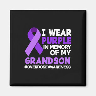 I Wear Purple In Memory Of My Grandson Overdose Aw Magnet