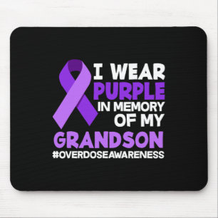 I Wear Purple In Memory Of My Grandson Overdose Aw Mouse Pad