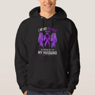 I Wear Purple In Memory Of My Husband Alzheimer Aw Hoodie