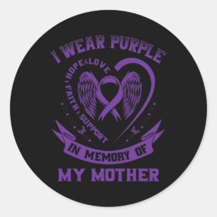 I Wear Purple In Memory Of My Mother Mum Epilepsy Classic Round Sticker