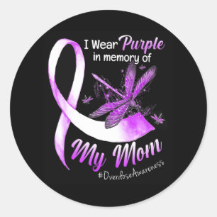 I Wear Purple In Memory Of My Mum Overdose Awarene Classic Round Sticker