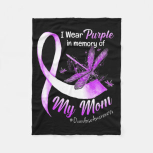 I Wear Purple In Memory Of My Mum Overdose Awarene Fleece Blanket
