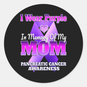 I Wear Purple In Memory Of My Mum Pancreatic Cance Classic Round Sticker