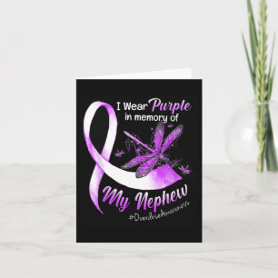 I Wear Purple In Memory Of My Nephew Overdose Awar Card