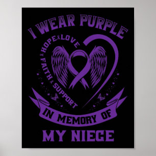 I Wear Purple In Memory Of My Niece Epilepsy Aware Poster