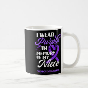 I Wear Purple In Memory Of My Niece Overdose Aware Coffee Mug