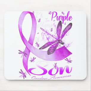 I Wear Purple In Memory Of My Son Dragonfly Mouse Pad