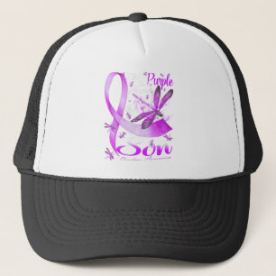 I Wear Purple In Memory Of My Son Dragonfly Trucker Hat