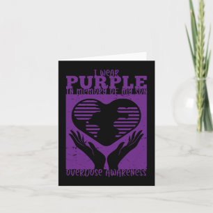 I Wear Purple In Memory Of My Son - Overdose Aware Card