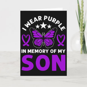 I Wear Purple In Memory Of My Son. Overdose Awaren Card