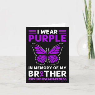 I Wear Purple In Memory Of My Son. Overdose Awaren Card