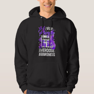 I Wear Purple In Memory Of My Son Overdose Awarene Hoodie