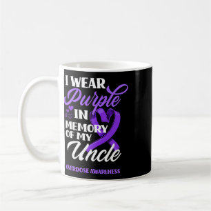 I Wear Purple In Memory Of My Uncle Overdose Aware Coffee Mug
