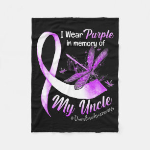 I Wear Purple In Memory Of My Uncle Overdose Aware Fleece Blanket