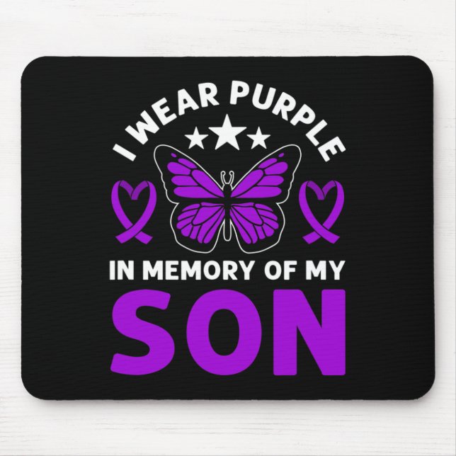 I Wear Purple In Memory Of My Uncle Overdose Aware Mouse Pad (Front)