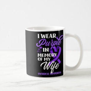 I Wear Purple In Memory Of My Wife Overdose Awaren Coffee Mug