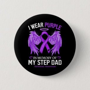 I Wear Purple In Memory Of Step Dad Heimerheimer A 6 Cm Round Badge
