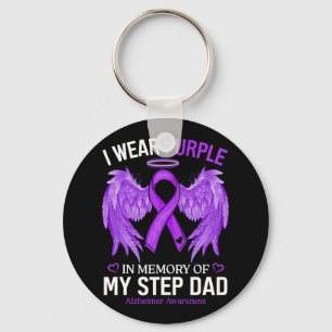 I Wear Purple In Memory Of Step Dad Heimerheimer A Key Ring