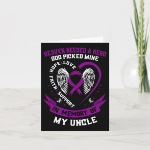 I Wear Purple In Memory Of Uncle Pancreatic Cancer Card