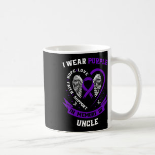 I Wear Purple In Memory Of Uncle Pancreatic Cancer Coffee Mug