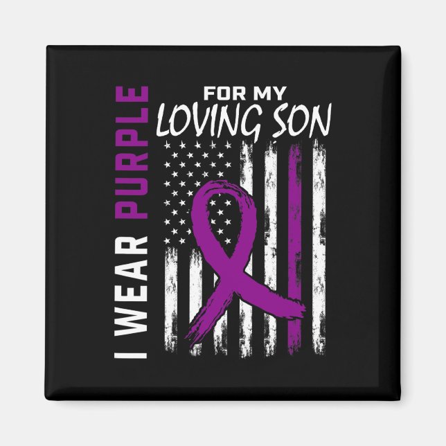 I Wear Purple Loving Son Epilepsy Awareness Americ Magnet (Front)