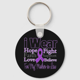 I Wear Purple Mother-in-Law - Pancreatic Cancer Key Ring