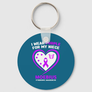 I Wear Purple Niece Moebius Syndrome Awareness Key Ring