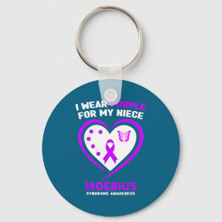 I Wear Purple Niece Moebius Syndrome Awareness Key Ring