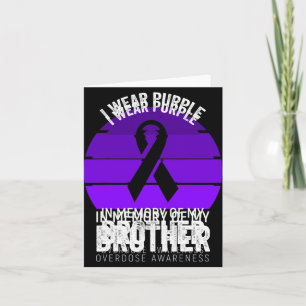 I Wear Purple Overdose Awareness Purple Ribbon Cou Card