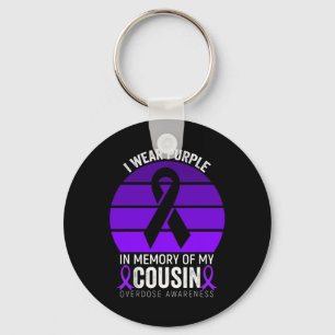 I Wear Purple Overdose Awareness Purple Ribbon Cou Key Ring